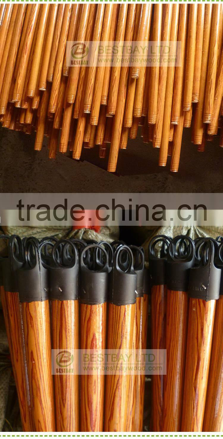 Factory direct sale pvc coated wooden broomstick, wooden stick, wooden broom handle