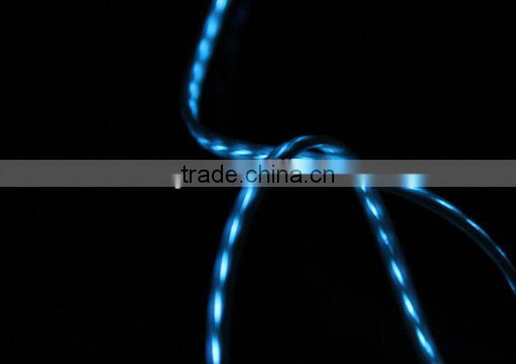 Electroluminescent light USB Phone Charger Data line for iphone4 iphone ipad2 3