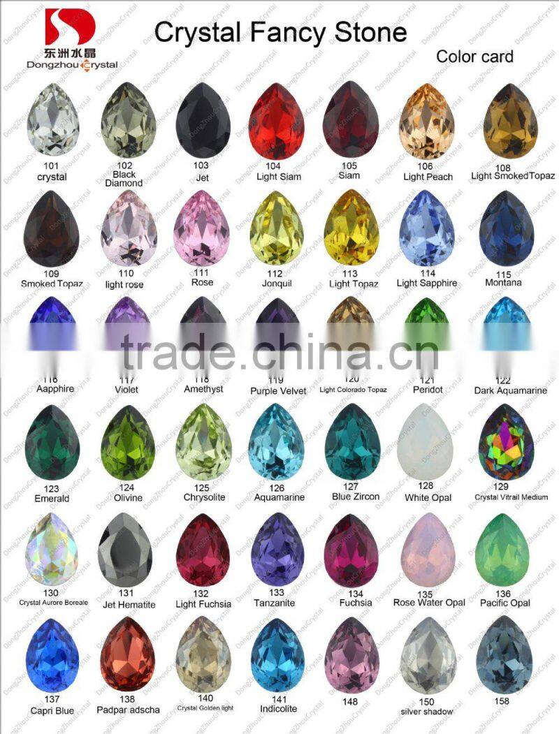 Oval shaped crystal fancy stones with claw setting for dresses