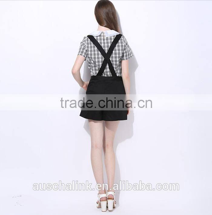 personalized summer ladies short pants suspenders fashion design