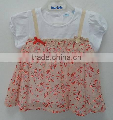 cute baby girls white and colorful printed dress for summer