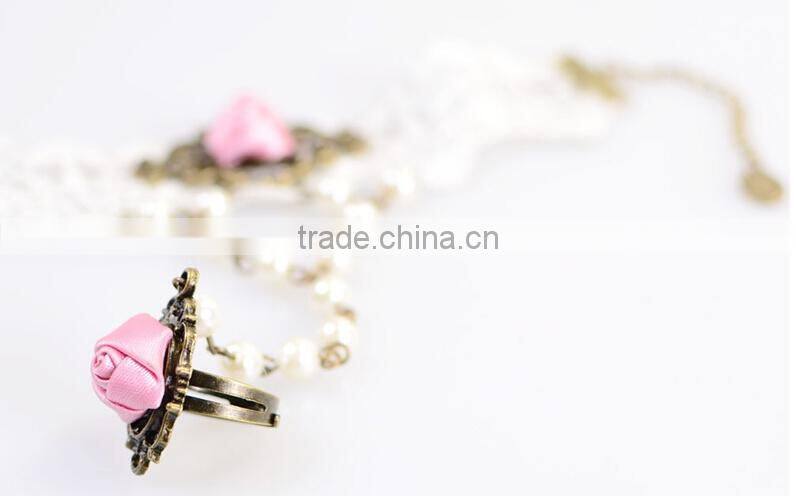 Fashion girls style jewelry sets white lace rose set jewelry wholesale