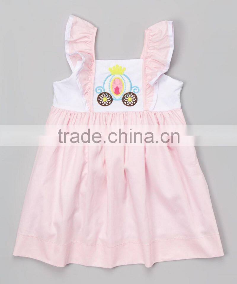 Latest Summer Kids Clothes Children Cartoon Embroidery Sleeveless Dress Baby Girls Dresses