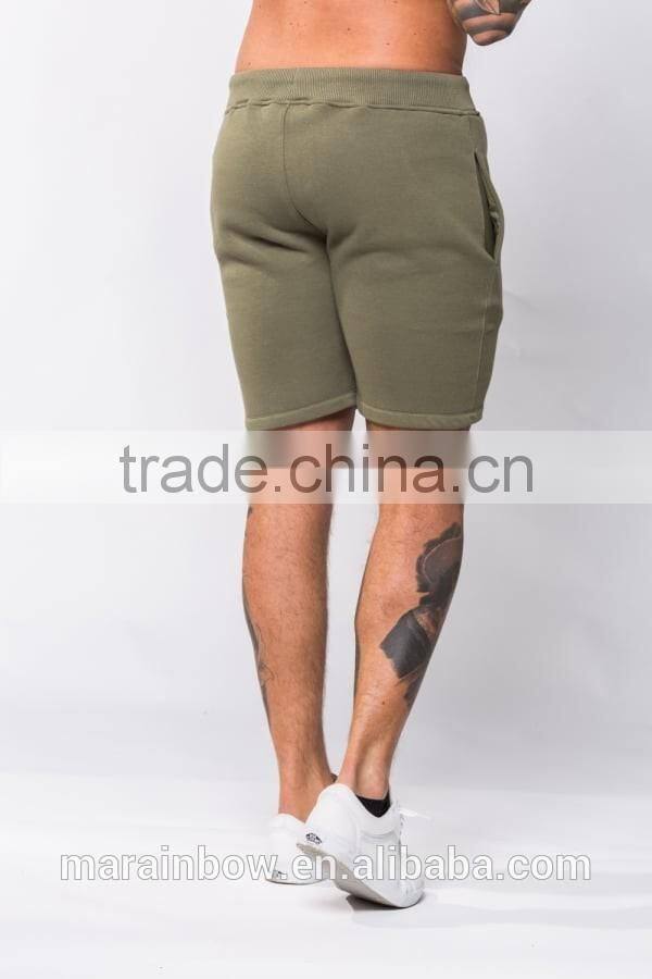 Khaki Cotton Fleece Shorts for Men High Quality Gym Shorts Black Sweat Shorts Tapered Jogger Pants