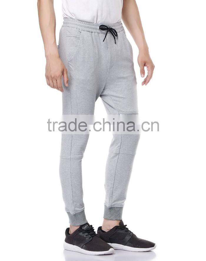 Latest trendy style plain grey high quality biker joggers for men