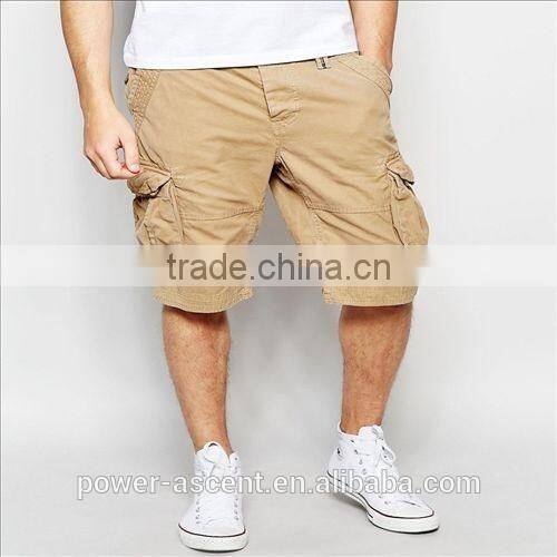 2016 Men's Burmada Style Khaki Twill Cotton Cargo Shorts