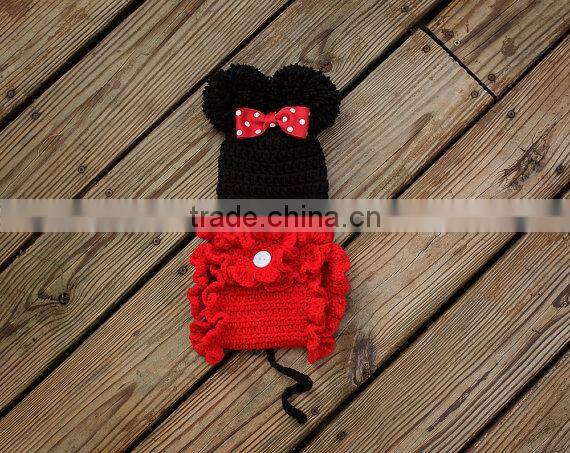 Peacock diaper cover baby bloomer with headband set little baby winter woolen yarn diaper cover set