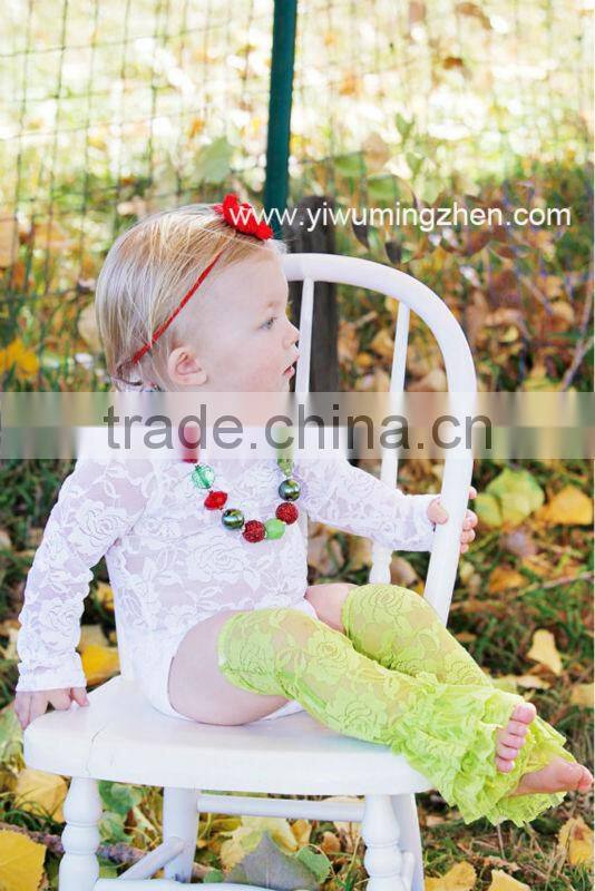 Baby leg warmer lace fabric rose pattern legging ruffles clothing wholesale