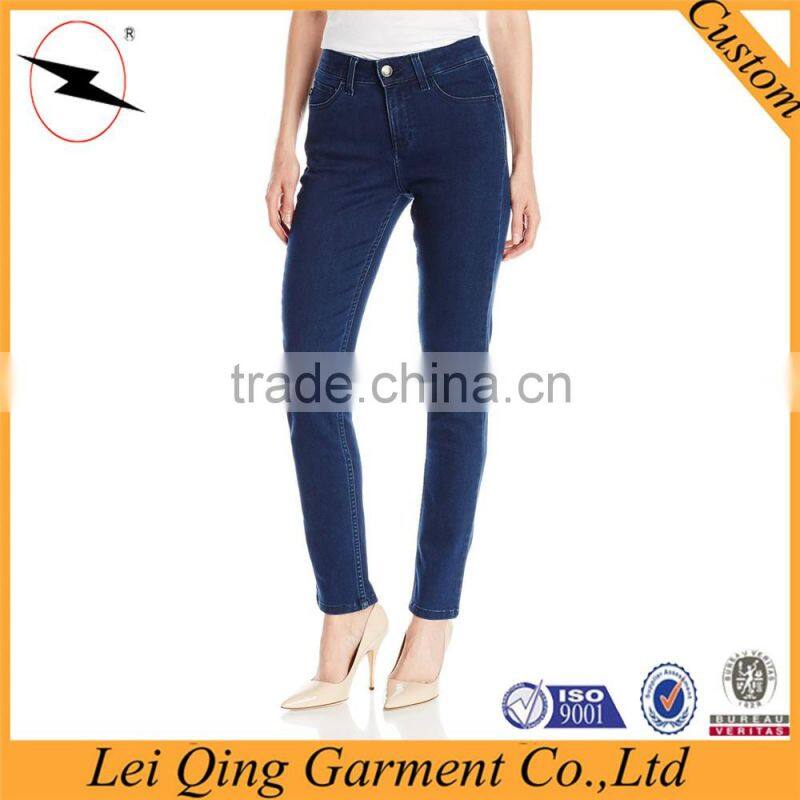 Simple style washing solid color women's skinny jeans apparel