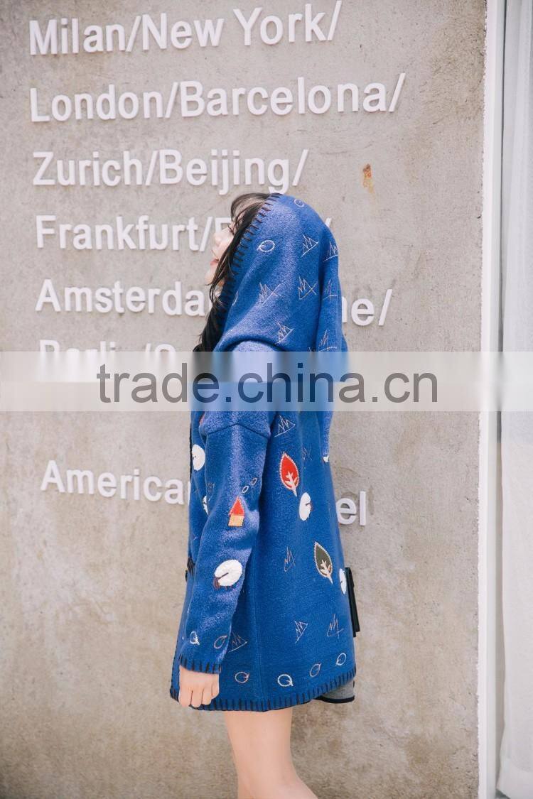 2017 ugly christmas sweater loose Plus Size Embroidery Big hat cardigan sweater