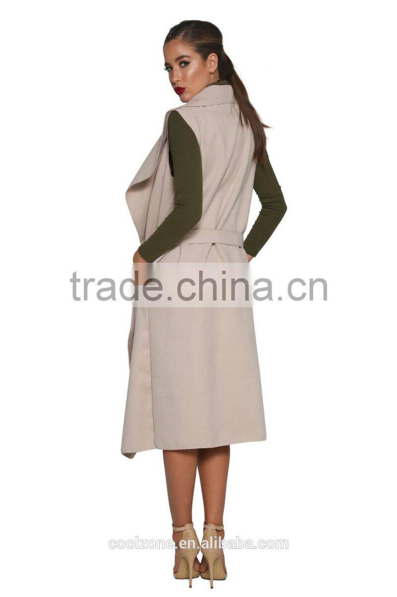 Oversized waterfall collar loose fit coat fashion women trench coat