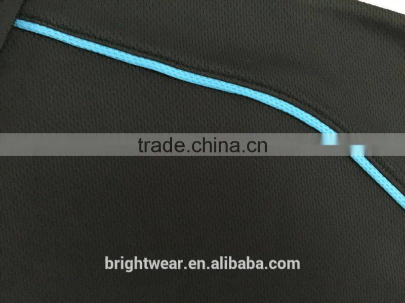 Mens polyester basic safety short sleeve contrast piping uniform black polo shirt