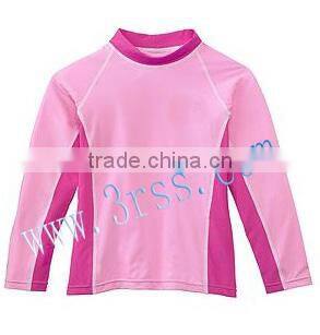 kid's long sleeve rash t shirt light pink for girl