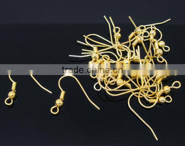 200 Pairs Gold Plated Ear Wire Hooks Earring Findings 18x18mm