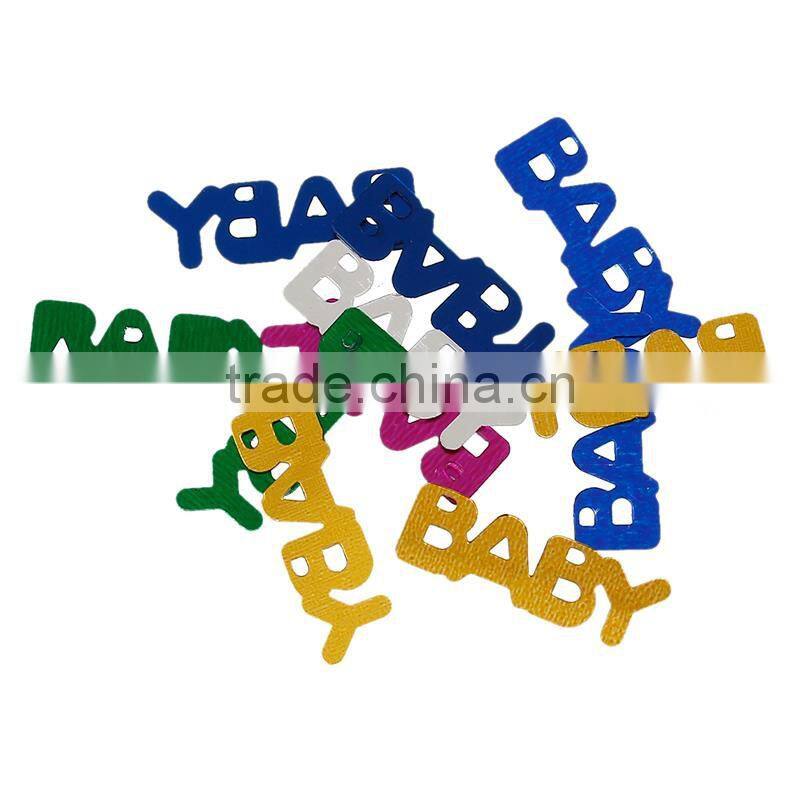 PVC Confetti Party Decoration Baby Shower Message "Baby" At Random