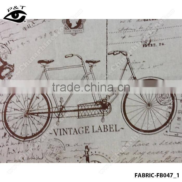 Wholesale Linen Fabric bicycle Pattern fabric for household