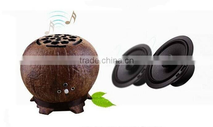 2016 general use coconut shell bluetooth speaker for Desktop PC, Lonovo Yoga, Ipad Pro, Xiaomi note3, Huawei mate S, Htc A9