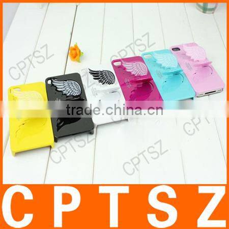 Wings Fashion Stents TPU Plastic GEL Kick Stand Hard Shell Back Case Cover Protector Ice Cream Color For Apple For iPhone 4,4S,5