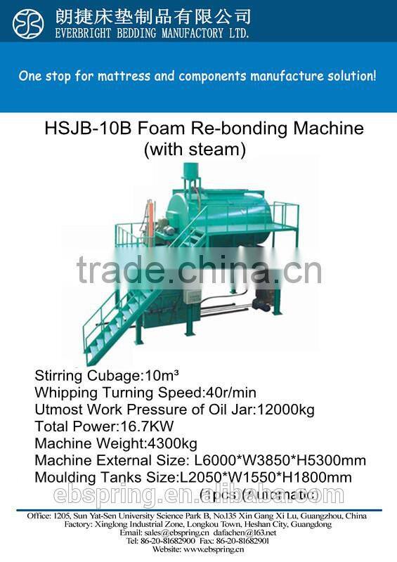 Sofa/Pillow Factory Popular Foam Re-bonding Machine with steam HSJB-10B