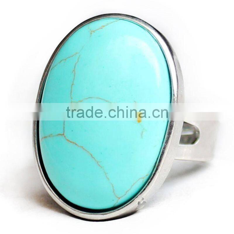 Crystal Natural Stone Tiger Eye Egg Oval Pendant Ring