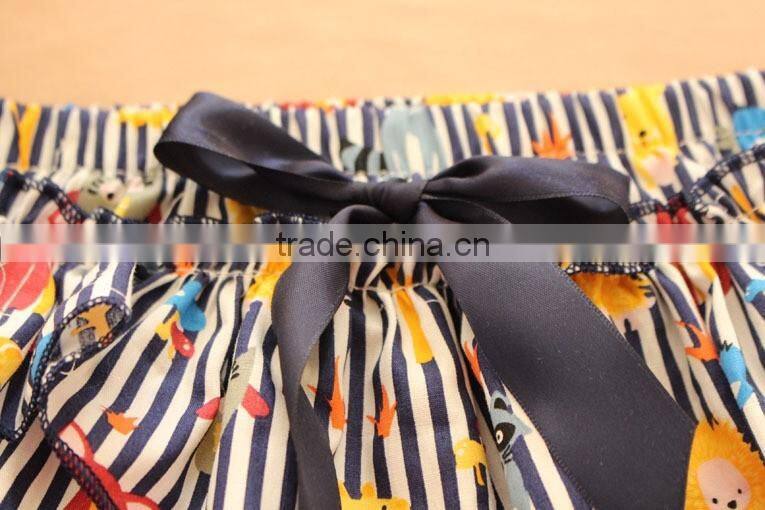 Wholesale cotton short bloomers baby girls animal shorts with bowknot