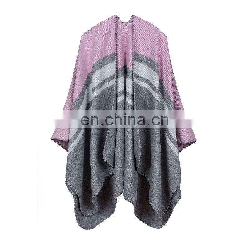 Ms. Bar Europe Cashmere Shawl Reversible Long Cloak