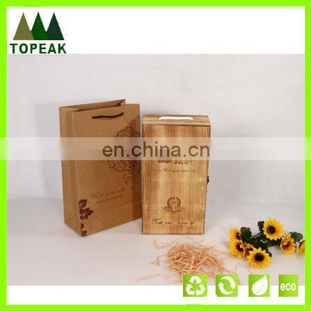High quality natural wooden wine box 2 bottles packing wooden box