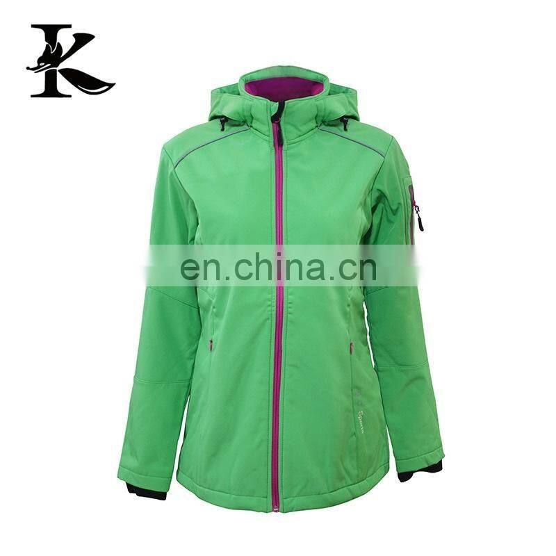 2016 custom womens reflective coat outdoor winter softshell jacket