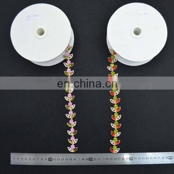 Fashion Decorative Diamante Rhinestone Trimmings Chain for Evening Dress MR-0024