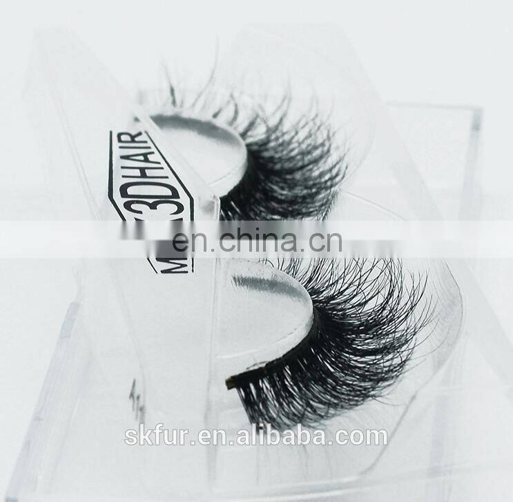 Factory wholesale private label invisible band individual 3d real mink strip eyelashes