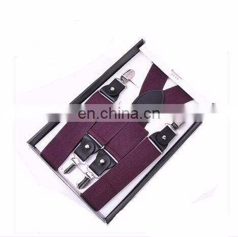 wholesale yiwu high quality 3.5cm Mens elastic X-back adjustable clip-on suspenders