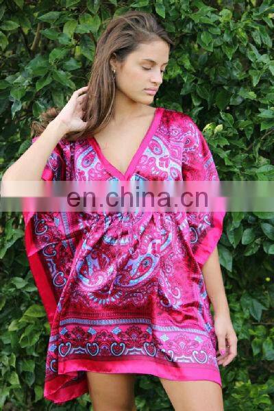 Printed Satin kaftan