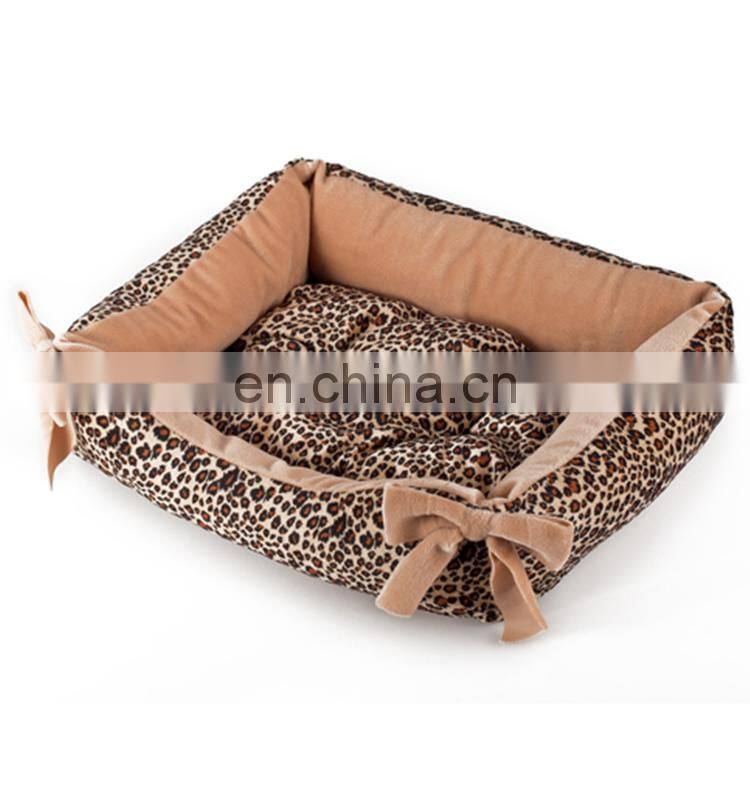 dog bed/Leopard square pet bed 2size/set