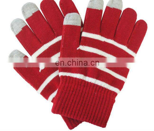 High quality Striped Touchscreen Gloves Winter Gloves for man