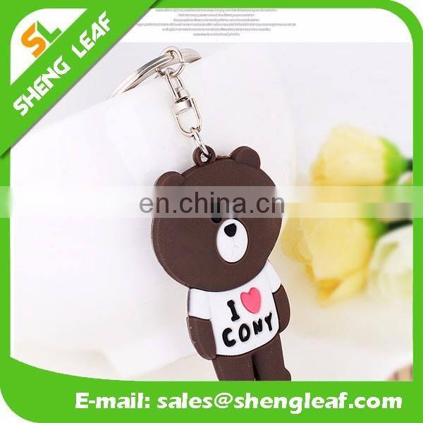 Cartoon Shape 3D Soft PVC Rubber Keychain Custom