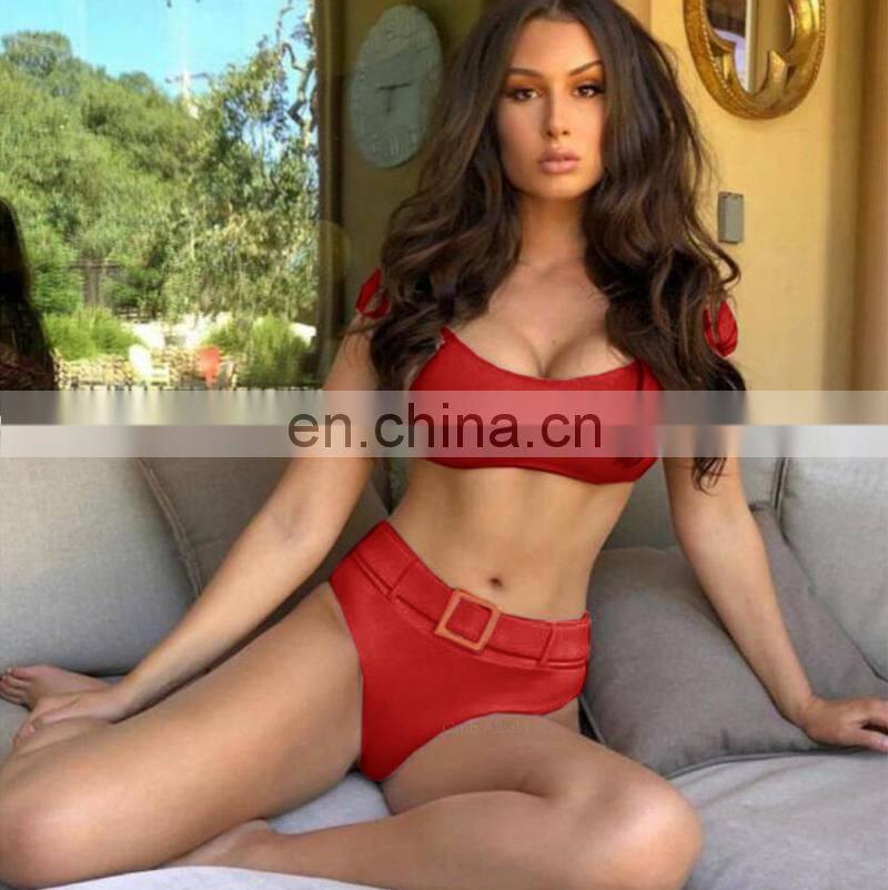 2019 Bikinis Women Swimwear Swimsuit Bathing Suit solid Bikinis Set Push Up Maillot De Bain Femme Monokini 19C233