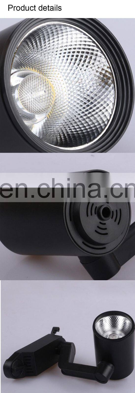black color 30w led track lighting system high cob spotlight for commercial