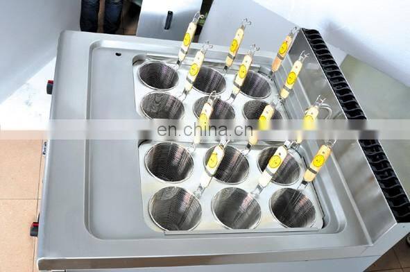 High Quality 6 Square Basket Stainless Steel Italian type Gas Pasta Cooker With Cabinet