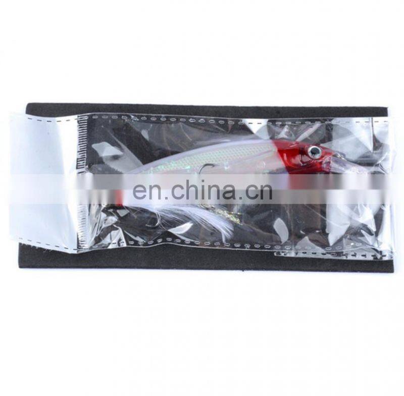 Hot Sale 11cm 13.4g ABS Plastic Fish Bait Fishing Minnow With Feather Hook