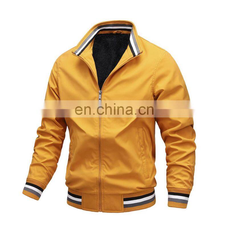 2021 Amazon factory direct sales European and American casual jacket men's autumn sports solid color jacket
