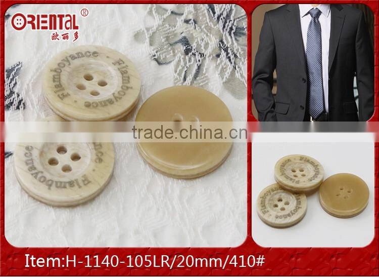high end 4 holes plastic imitation wooden button for sasual suit
