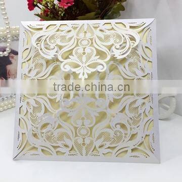 Guangzhou Factory Blank Wholesale Royal Blue Laser Cut Invitation Letter