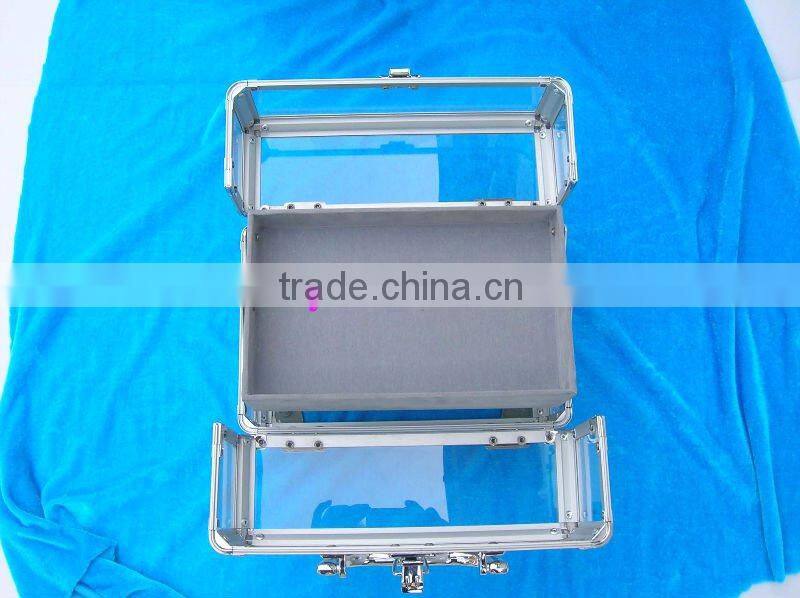 2015 new design Aluminum acryl case with drawer