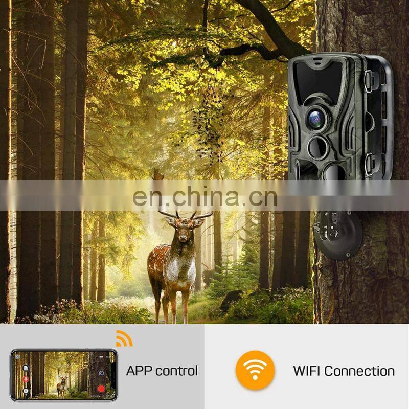 2021 Hunting WIFI Trail Camera 24MP 1080P APP Live Show Low Glow night vision IP65 Outdoor Wildlife Camera Monitoring WiFi-801B
