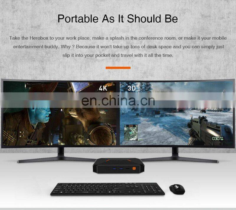 CHUWI HeroBox Fanless Mini PC Linux/Win10 (64-bit) Desktop 8+180GB SSD 4K MINI PC