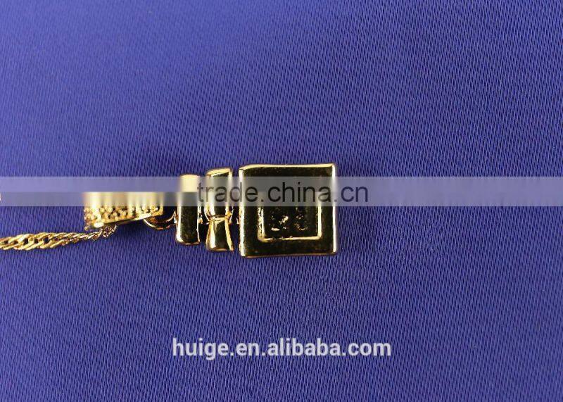 2015 Yiwu Simple Design Jewellery Hot Sales Brass Chain Gold Plated Pendant Necklace