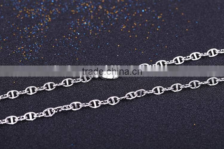 latest jewelry product designs 2015 rhodium plated flat curb chain sun necklace