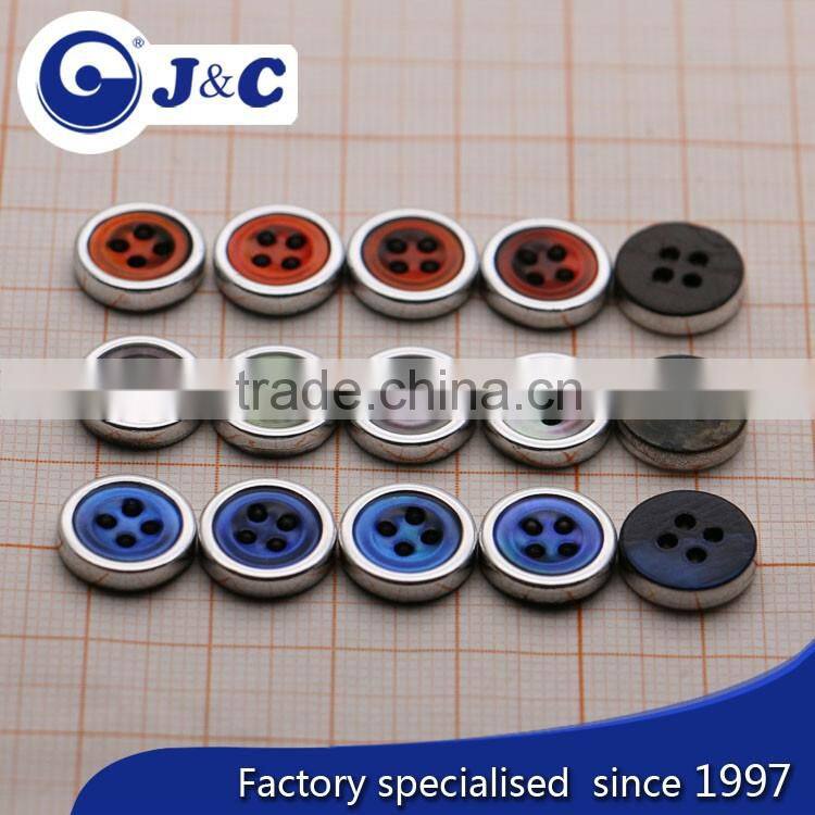 black MOP shell buttons with plating,pearl shell buttons rim with plated