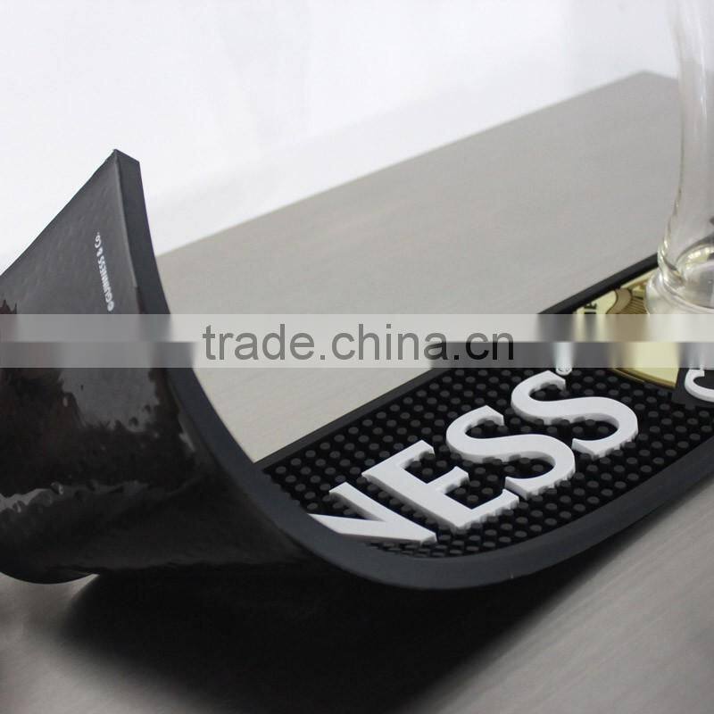 Cocktail Bar Drip Rail Mats,Coasters/Bar Runner With 3D Embossed Printed Logo