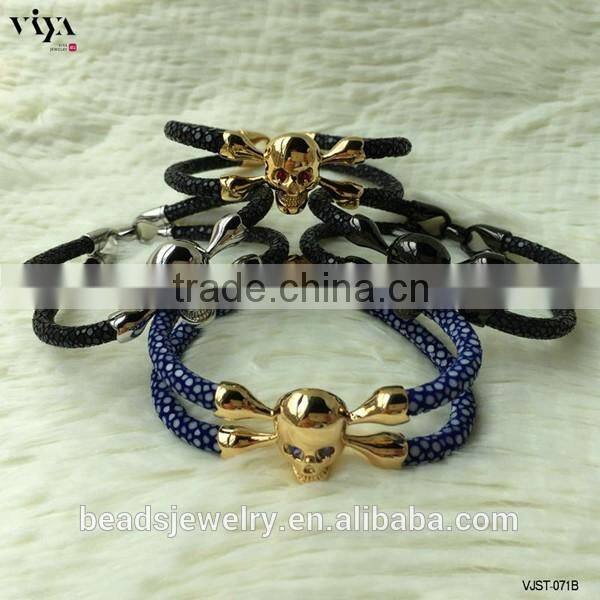 2016 Fashion High Quality Impress Quality Wholesale Genuine Stingray/ Python Leather Bracelet